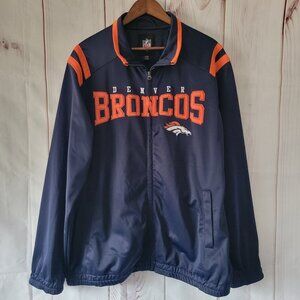 NFL Denver Broncos Men’s XL Full Zip Lightweight Jacket, Blue/Orange Embroidered